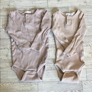 Jamie Kay Ribbed Essentials Bodysuits - Lavender and Blush size 6-12 months